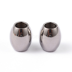 Tarnish Resistant Barrel 202 Stainless Steel Spacer Beads, Stainless Steel Color, 7x6mm, Hole: 3mm(X-STAS-L176-03P)