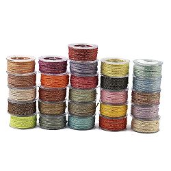 20M Nylon Twisted Round Cord, with Metallic Threads for Bag Strap Making, Mixed Color, 2mm, about 21.87 Yards(20m)/Roll(NWIR-A011-01)