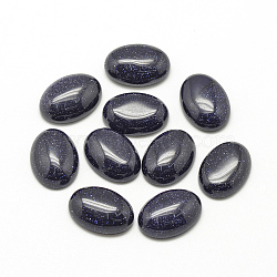 Synthetic Blue Goldstone Cabochons, Dyed, Oval, 18x13x5mm(X-G-R415-13x18-34)