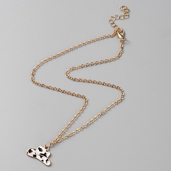 Cowboy Theme Enamel Pendant Necklace with Cable Chains, Alloy Necklace, Hat, 16.46 inch(41.8cm), Pendant: 14.5x21.5mm