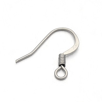 Tarnish Resistant 304 Stainless Steel French Earring Hooks, with Horizontal Loop, Flat Earring Hooks, Stainless Steel Color, 14.5x16x2mm, Hole: 2mm, 22 Gauge, Pin: 0.6mm