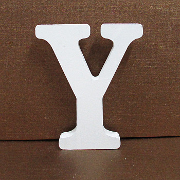 Letter Wooden Ornaments, for Home Wedding Decoration Shooting Props, Letter.Y, 100x100x15mm