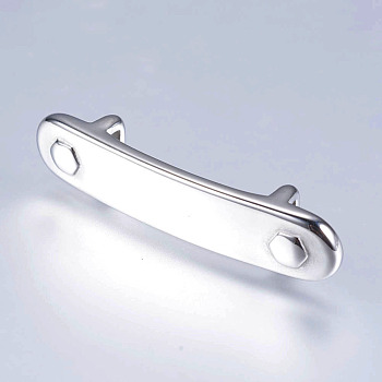 304 Stainless Steel Slide Charms, Rectangle, Stainless Steel Color, 37x8x6mm, Hole: 3x5.5mm