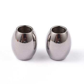 Tarnish Resistant Barrel 202 Stainless Steel Spacer Beads, Stainless Steel Color, 7x6mm, Hole: 3mm