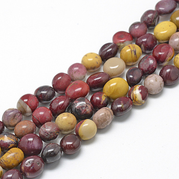 Natural Mookaite Beads Strands, Oval, 8~15x7~12x4~12mm, Hole: 1mm, about 30~45pcs/strand, 15.7 inch