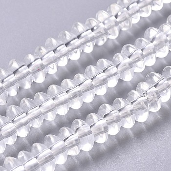 Natural Quartz Crystal Beads Strands, Rock Crystal Beads, Rondelle, 6~6.5x3mm, Hole: 1.5mm, about 136pcs/strand, 15.55 inch(39.5cm)