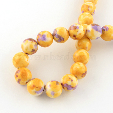 Dyed Natural Ocean White Jade Round Bead Strands(G-R295-6mm-11)-2