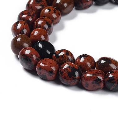 Natural Mahogany Obsidian Beads Strands(G-C038-02I)-4
