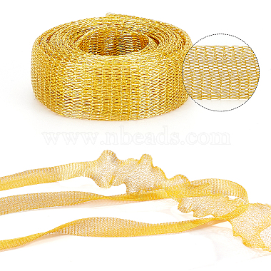 Copper Wire Mesh Ribbon for Wrapping(DIY-WH0221-31A-02)-4