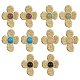 серьги-гвоздики из натуральных смешанных драгоценных камней с цветком(EJEW-JE05319-01)-1