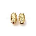 Brass Beads, Oval with Starburst, Rack Plating, Long-Lasting Plated, Golden, 7x4.5x4.5mm, Hole: 2mm(KK-CBA0DF0-16G)