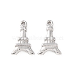 304 Stainless Steel Pendants, Eiffel Tower Charm, Stainless Steel Color, 17x11x3mm, Hole: 1.2mm(STAS-K303-07A-P)
