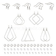 Stainless Steel Earring Hooks, Dangle Earring Findings, Stainless Steel Color, 8.2x8.2x2.7cm(STAS-TA0004-25P)
