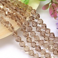 Faceted Polyhedron Imitation Austrian Crystal Bead Strands, Grade AAA, PapayaWhip, 8mm, Hole: 0.9~1mm; about 50pcs/strand, 15.7 inches(G-M183-8mm-29A)
