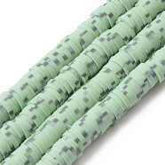 Handmade Polymer Clay Beads Strands, for DIY Jewelry Crafts Supplies, Heishi Beads, Disc/Flat Round, Dark Sea Green, 6x0.5~1mm, Hole: 1.8mm, about 320~447pcs/strand, 15.75 inch~16.14 inch(40~41cm)(CLAY-N008-010D)