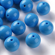 Opaque Acrylic Beads, Round, Deep Sky Blue, 20x19mm, Hole: 3mm, about 111pcs/500g(MACR-S370-C20mm-9)