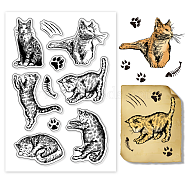 Custom PVC Plastic Clear Stamps, for DIY Scrapbooking, Photo Album Decorative, Cards Making, Cat Shape, 160x110x3mm(DIY-WH0448-0152)