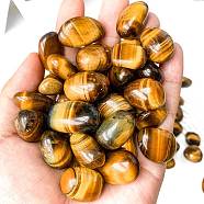 Natural Tiger Eye Healing Stones, Oval Stones, Pocket Palm Stones for Reiki Balancing, 15~20mm, 50g/set(PW-WGD7FF2-20)