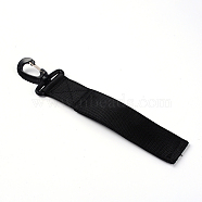 (Clearance Sale)Plastic and Iron Outdoor Carabiners Hanger Buckle Hook, with Nylon Tape, Black, 253x38x6mm(TOOL-WH0130-64A)
