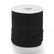 Braided Nylon Threads used for Necklace Making, Black, 2.5mm, about 32.8 yards(30m)/roll(NWIR-R046-2.5mm-01)