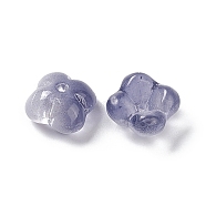 Electroplate Glass Bead, Flower, Slate Blue, 11.5x11.5x5.5mm, Hole: 1.2mm(X-EGLA-H102-04I)
