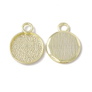 Rack Plating Alloy Pendant Cabochon Settings, Cadmium Free & Lead Free, Flat Round, Light Gold, Tray: 19.5mm, 28x22x2.5mm, Hole: 4.5mm, (FIND-I030-09LG)