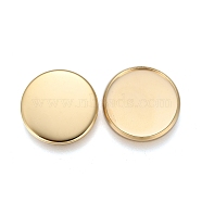 304 Stainless Steel Plain Edge Bezel Cups, Cabochon Settings, Flat Round, Golden, Tray: 16mm, 17.5x2mm(STAS-E460-10G-16MM)