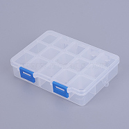 Organizer Storage Plastic Box, Adjustable Dividers Boxes, Rectangle, Dodger Blue, 14x10.8x3cm, Compartment: 3x2.5cm, 15 compartment/box(X-CON-WH0001-05)