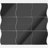 Acrylic Mirror Wall Stickers, with Self-adhesion, for Home Wall Cabinet Decorations, Black, 118x100x0.8mm, 6pcs/set(DIY-WH0504-38B)