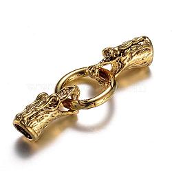 Alloy Spring Gate Rings, O Rings, with Cord Ends, Dragon, Antique Golden, 6 Gauge, 70mm(PALLOY-P105-07AG)