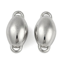 CCB Plastic Connector Charms, Oval, Platinum, 24.5x13x12mm, Hole: 1.5x4mm(CCB-G020-16P)