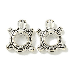 Tibetan Style Alloy Bead Frame, Cadmium Free & Lead Free, Tortoise, Antique Silver, 15x13x3.5mm, Hole: 1.6mm, about 680pcs/1000g(FIND-U015-22AS)