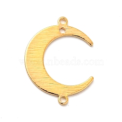 Rack Plating Brass Connector Charms, Long-Lasting Plated, Moon Links, Golden, 22x16.5x1mm, Hole: 1.2mm(KK-E067-25G)