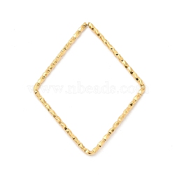 304 Stainless Steel Linking Rings, Textured, Rhombus, Real 18K Gold Plated, 34x26.5x1mm, Inner Diameter: 31x24mm(STAS-Z041-06G)