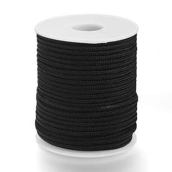 Braided Nylon Threads used for Necklace Making, Black, 2.5mm, about 32.8 yards(30m)/roll