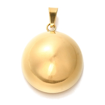 PVD Vacuum Plating 304 Stainless Steel Pendants, Half Round Charm, Real 18K Gold Plated, 29x25x13.5mm, Hole: 7x3.5mm