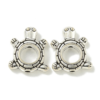 Tibetan Style Alloy Bead Frame, Cadmium Free & Lead Free, Tortoise, Antique Silver, 15x13x3.5mm, Hole: 1.6mm, about 680pcs/1000g