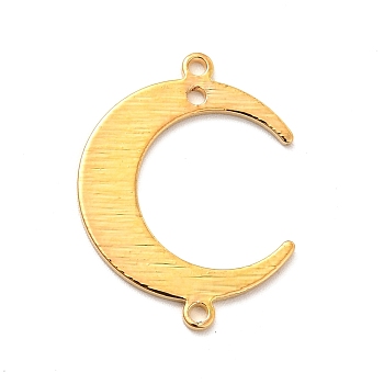 Rack Plating Brass Connector Charms, Long-Lasting Plated, Moon Links, Golden, 22x16.5x1mm, Hole: 1.2mm