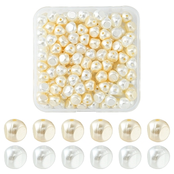Nuggets Imitation Pearl Acrylic Beads, Antique White, 7.5x7x7.5mm, Hole: 0.5mm, 150pcs/box