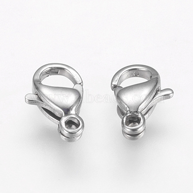 304 Stainless Steel Lobster Claw Clasps(STAS-F125-9x6mm-P)-2