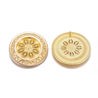 Tibetan Style Alloy Flat Round Big Pendants(EA13497Y-G)-2