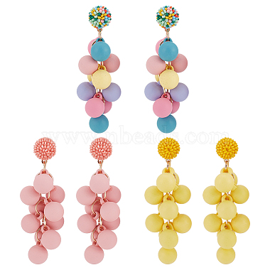 Mixed Color Round Alloy Stud Earrings