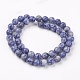 Brins de perles de jaspe de tache bleue naturelle(X-G-R193-15-8mm)-2