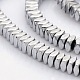 Faceted Square Silver Plated Non-magnetic Synthetic Hematite Beads Strands(G-P061-39A)-1