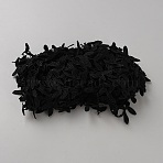 Polyester Leaf Lace Trim, Leaf Trimming for Gift Wrapping, Garment Decoration, Black, 1 inch(25mm)(DIY-WH0170-55)