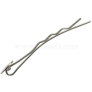 Silver Color Plated Iron Hair Bobby Pin Findings, 44x7x4mm(X-PJH380Y)