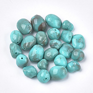 Acrylic Beads, Imitation Gemstone Style, Nuggets, Dark Turquoise, 10~18x9~13x7~11mm, Hole: 1.5mm(OACR-S029-019H)