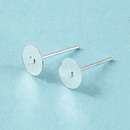 Iron Ear Studs, Nickel Free, Silver Color Plated, 11x6x0.8mm, Pin: 0.8mm(IFIN-E013-S-NF)