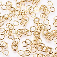 304 Stainless Steel Open Jump Rings, Metal Connectors for DIY Jewelry Crafting and Keychain Accessories, Real 24K Gold Plated, 21 Gauge, 5x0.7mm.(A-STAS-F084-26G)