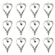 Tibetan Style Alloy Pendants, Heart, Antique Silver, 25x17mm, Hole: 2mm(TIBEP-YW0001-74)